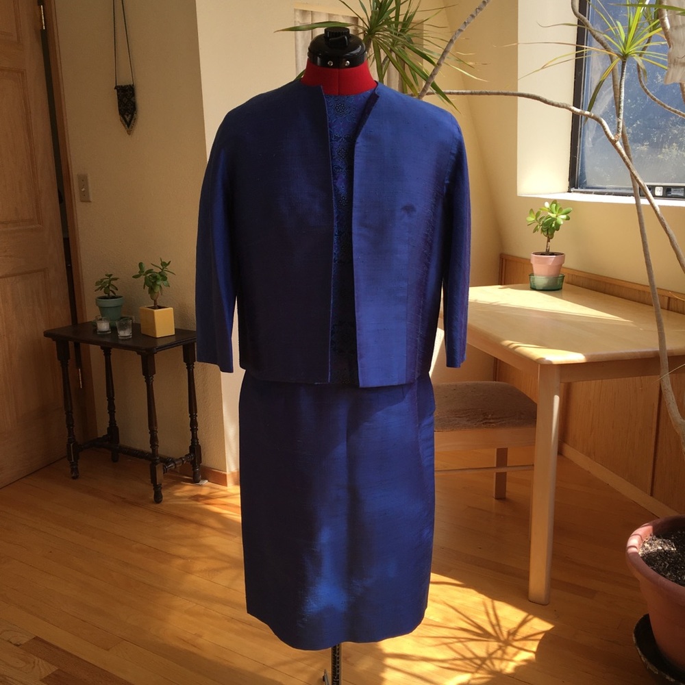 Vintage couture 3-piece silk suit